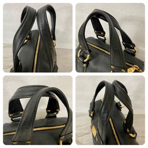 MCM Pebbled Leather Boston Handbag 👜 22cm - Picture 11 of 17